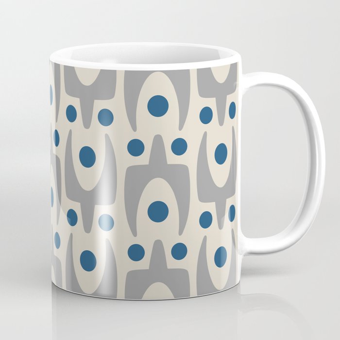 Mid Century Modern Abstract Pattern 149 Gray And Blue Coffee Mug