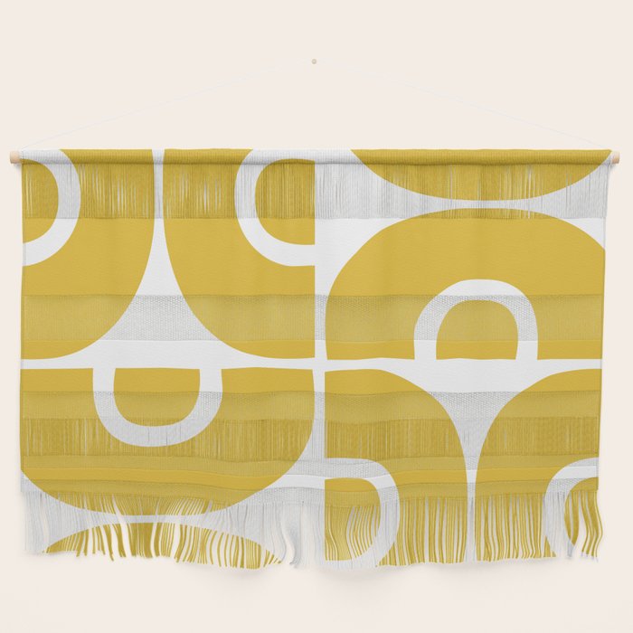Mid Century Modern Abstract Pattern 7721 Mustard Yellow Wall Hanging