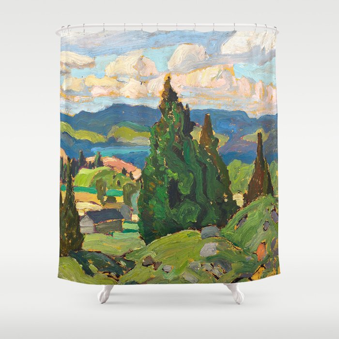 Canadian Landscape Franklin Carmichael Art Nouveau Post-Impressionism Shower Curtain