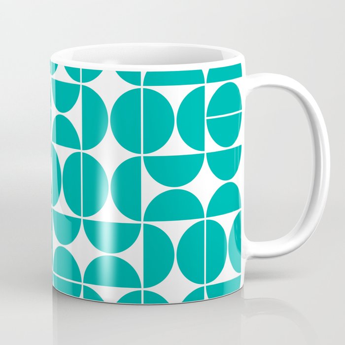 Mid Century Modern Geometric 04 Turquoise Coffee Mug