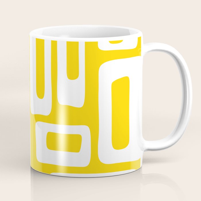 Retro Mid Century Modern Abstract Pattern 335 Yellow Coffee Mug