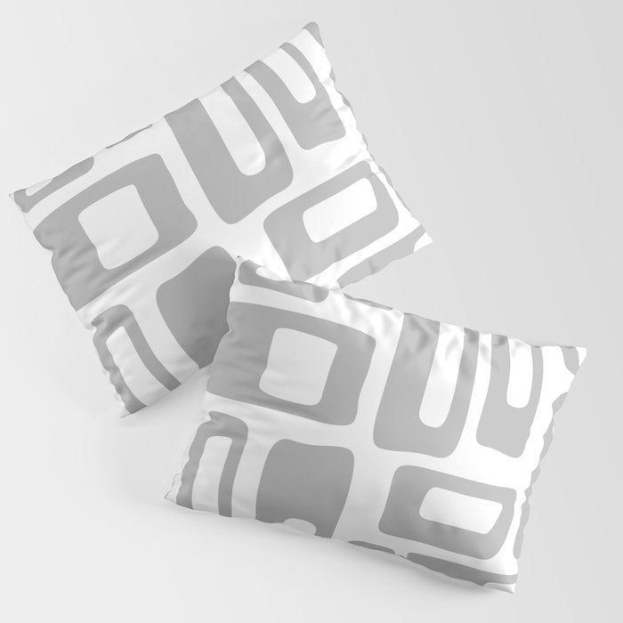 Retro Mid Century Modern Abstract Pattern 336 Gray Pillow Sham
