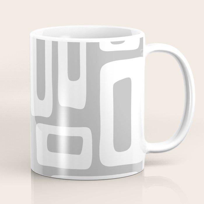 Retro Mid Century Modern Abstract Pattern 335 Mid Mod Winter Gray Coffee Mug