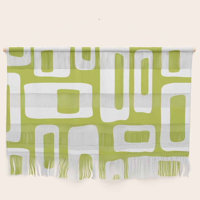 Retro Mid Century Modern Abstract Pattern 335 Chartreuse Wall Hanging