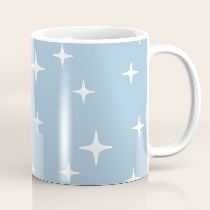 Mid Century Modern Star Pattern 443 Pale Blue Coffee Mug
