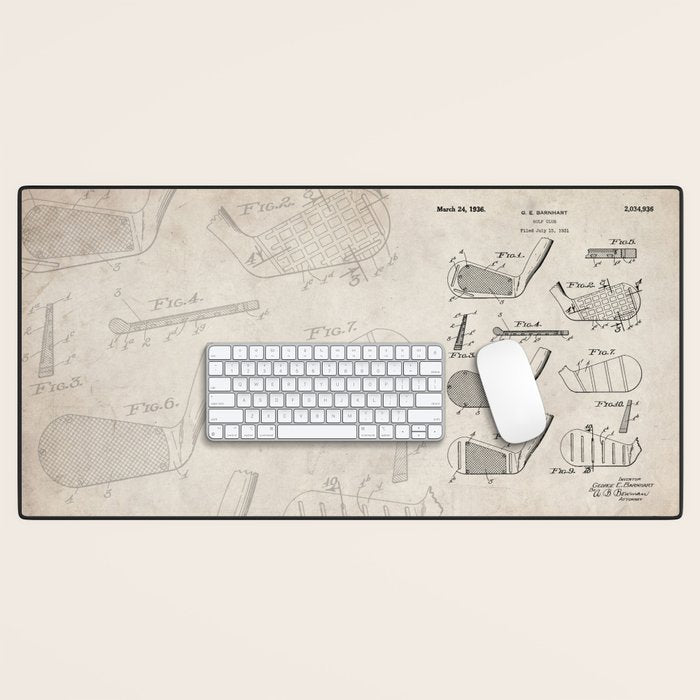 Golf Clubs Patent - Golfing Art - Antique Desk Mat