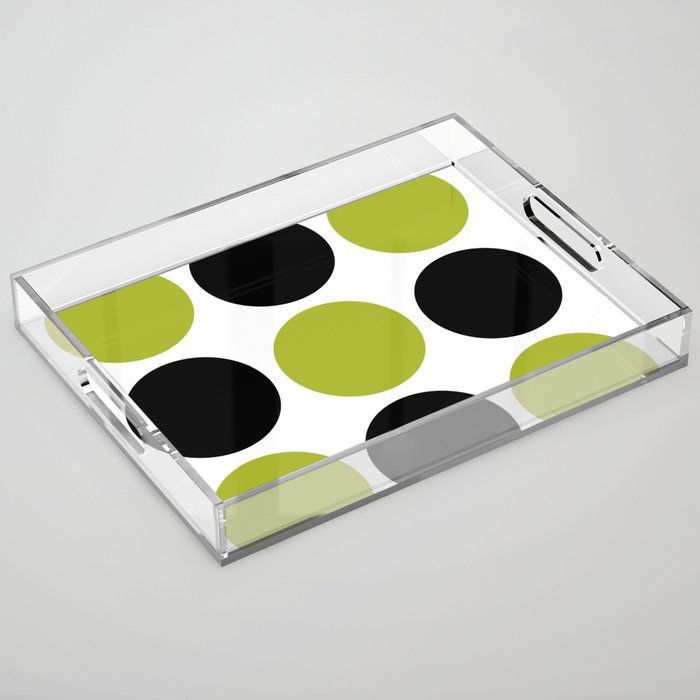 Mid Century Modern Scandinavian Decor Black And Chartreuse Acrylic Tray