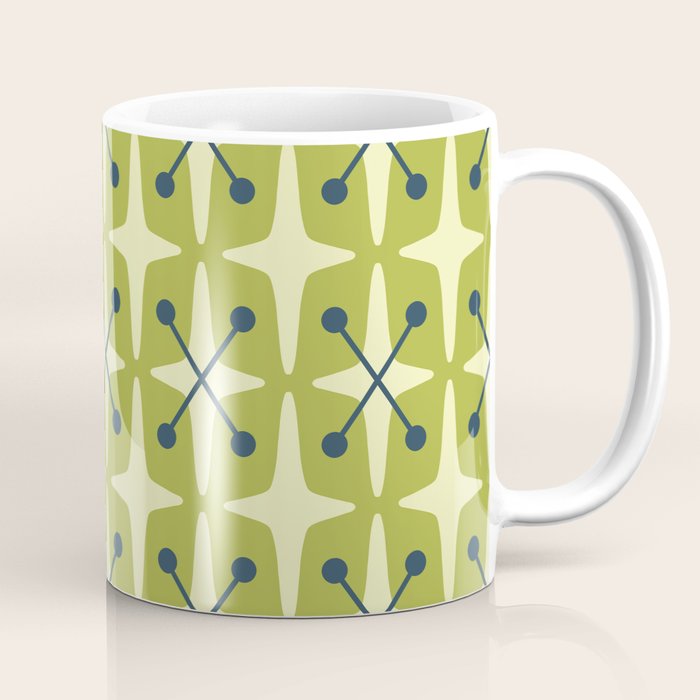 Mid Century Modern Atomic Starburst Pattern 541 Green Coffee Mug