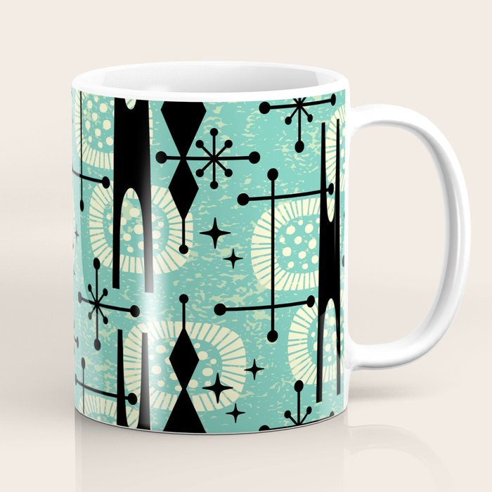 Retro 1950s Style Mid Century Modern 771 Mid Mod Turquoise Coffee Mug