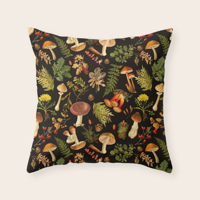 Vintage & Shabby Chic - Autumn Harvest Black Throw Pillow