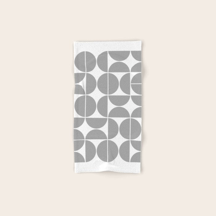 Mid Century Modern Geometric 04 Grey Bath Towel