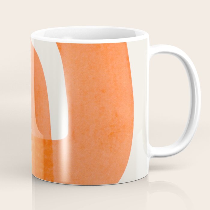 Mid Century Modern Abstract Minimalist Abstract Vintage Retro Orange Watercolor Brush Strokes Coffee Mug