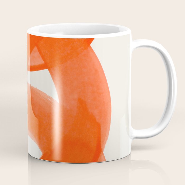 Mid Century Modern Abstract Painting Orange Watercolor Brush Strokes Coffee Mug