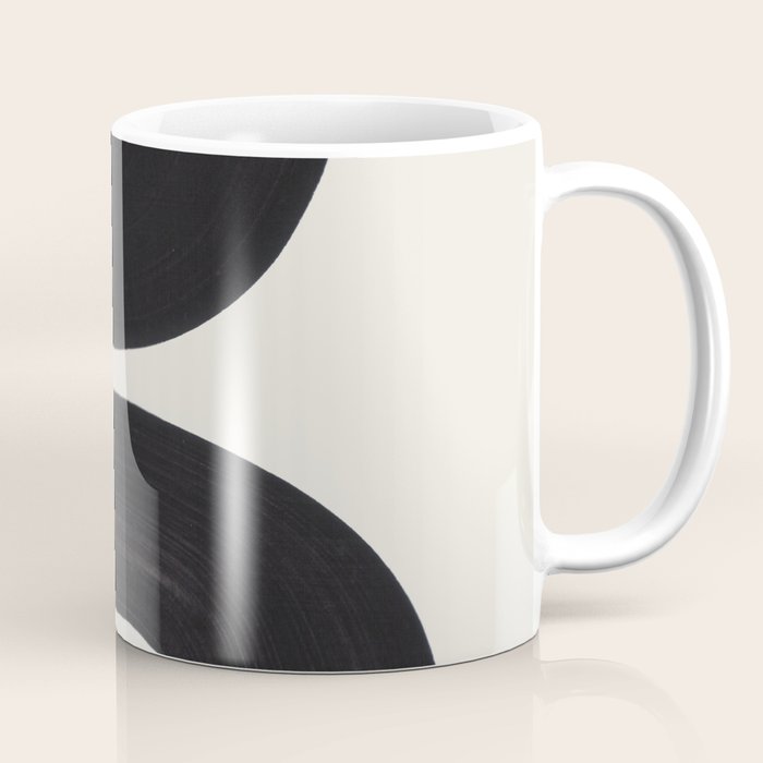 Mid Century Modern Minimalist Abstract Art Brush Strokes Black & White Ink Art Tribal Marking Coffee Mug