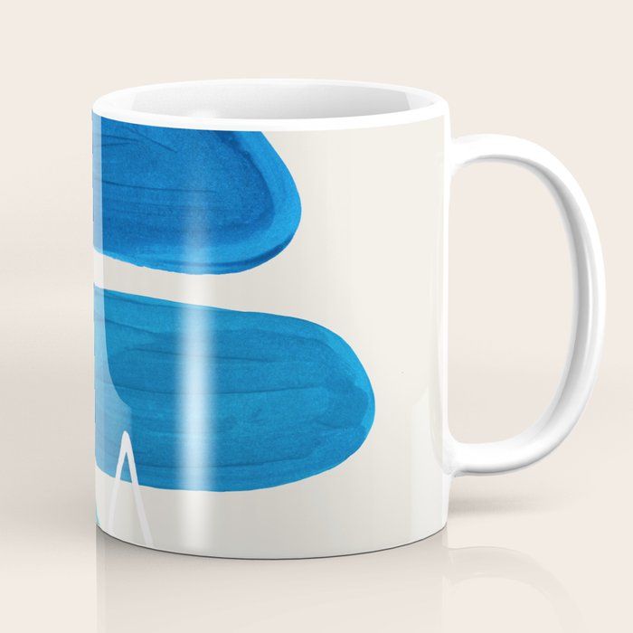 Fun Abstract Minimalist Mid Century Modern Colorful Shapes Marine Green Blue Ombre Watercolor Bubble Coffee Mug