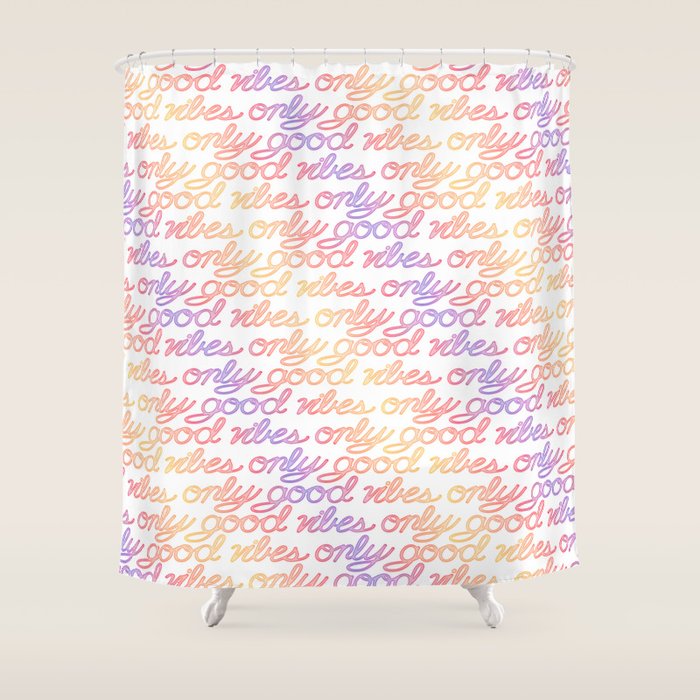 Good Vibes Only - Rainbow Shower Curtain