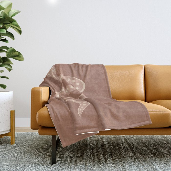 Minimal Snake - Neutral Rose Throw Blanket