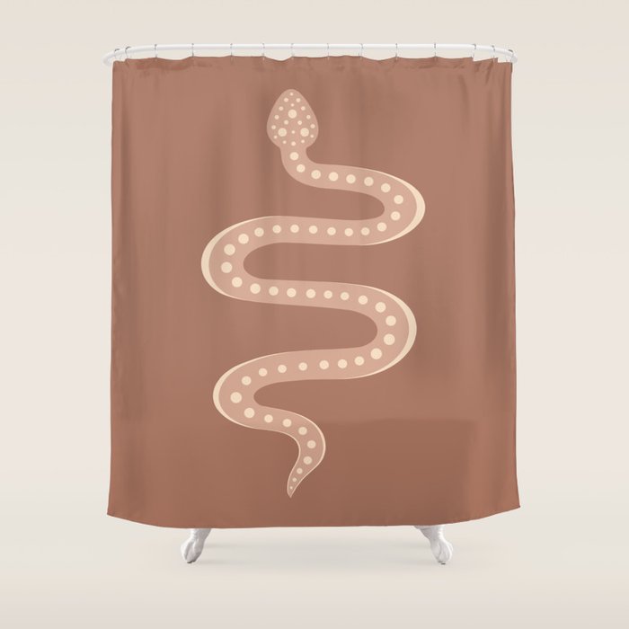 Minimal Snake - Neutral Rose Shower Curtain