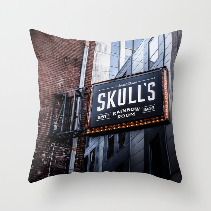 Skull'S Rainbow Room Nashville Tennessee Throw Pillow
