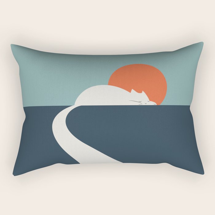 Cat Landscape 3 : Cat Road Rectangular Pillow