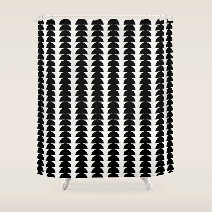 Maude Pattern - Black And White Shower Curtain