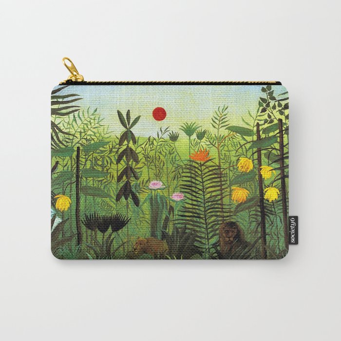 Henri Rousseau "Exotic Landscape With Lion And Lioness In Africa" Carry All Pouch