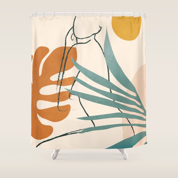 Minimal Line In Nature Iii Shower Curtain