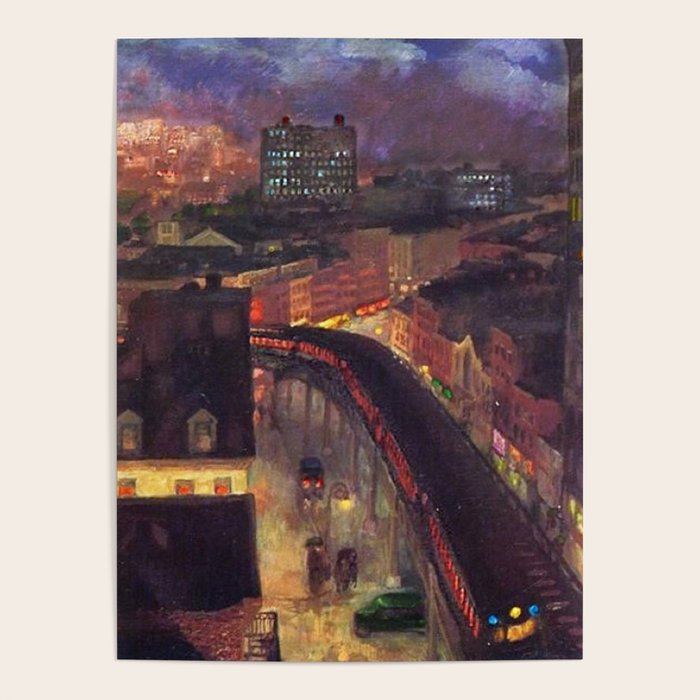 'The City From Greenwich Village' New York City Subway Cityscape By John French Sloan Poster