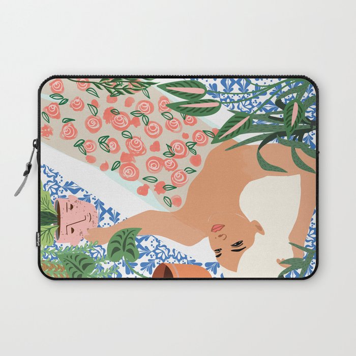 Moroccan Bath With Plants #Botanical #Illustration Laptop Sleeve