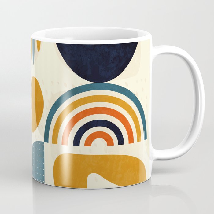 Mid Century Shapes Geometric Abstract Color 3 Coffee Mug