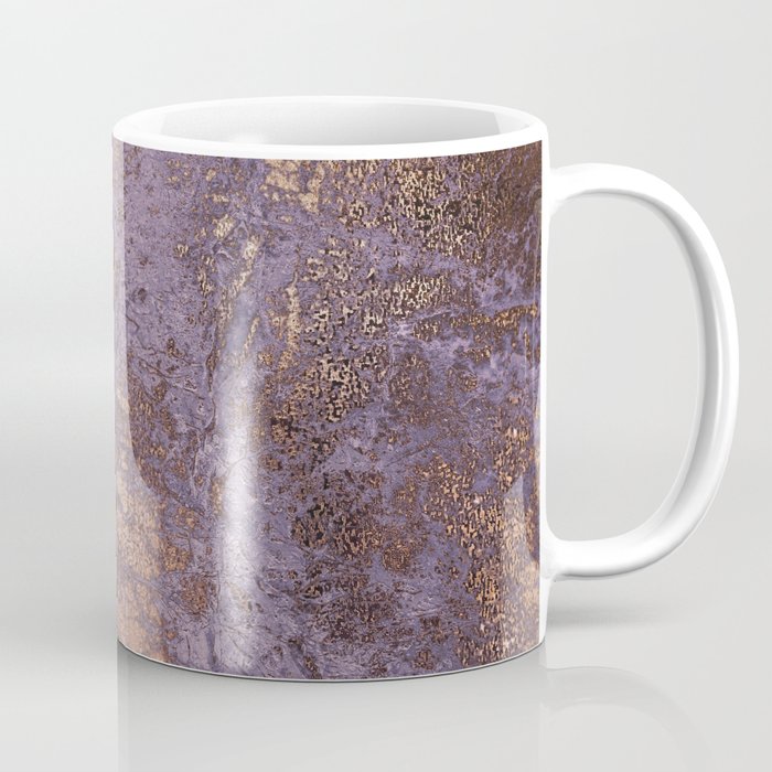 Purple And Copper Glamour Ink  Marble Texture Coffee Mug