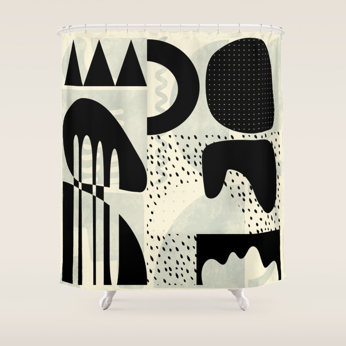 Mid Century Geometric Abstract Shower Curtain