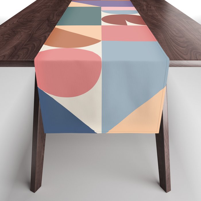 Geometric Balance Multicolor Table Runner