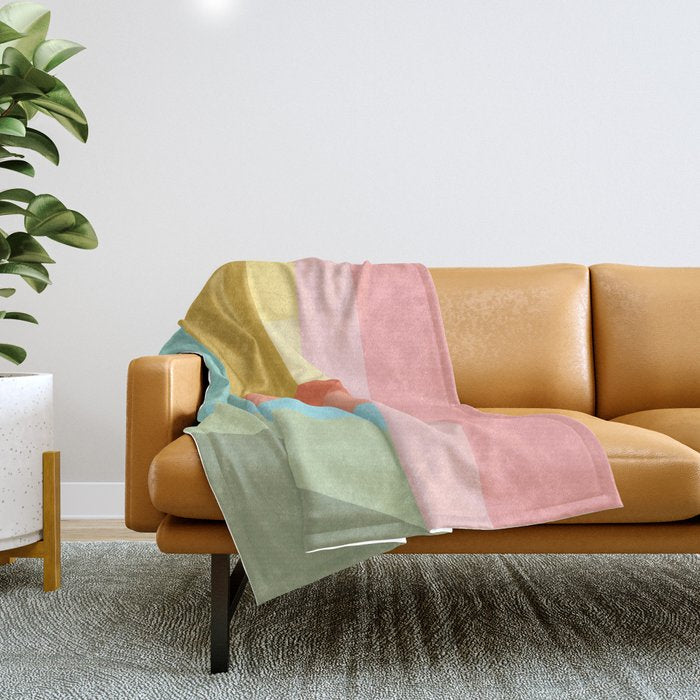 Abstract Geometry Steps In Beachy Pastels Throw Blanket