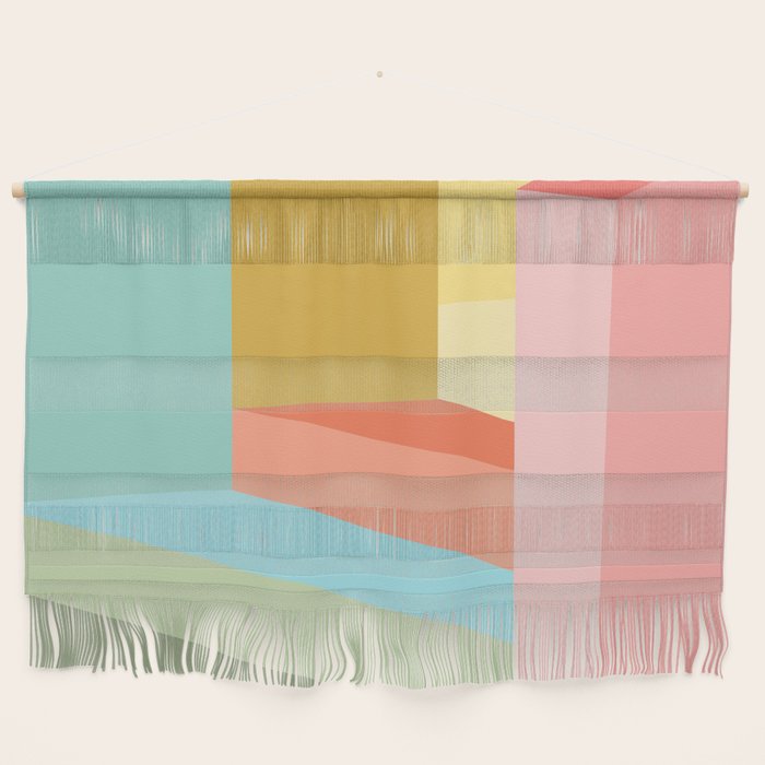 Abstract Geometry Steps In Beachy Pastels Wall Hanging
