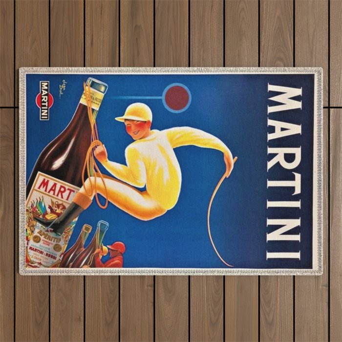 Vintage Martini And Rossi Sparkling Wine Vermouth Advertisement Poster Outdoor Rug