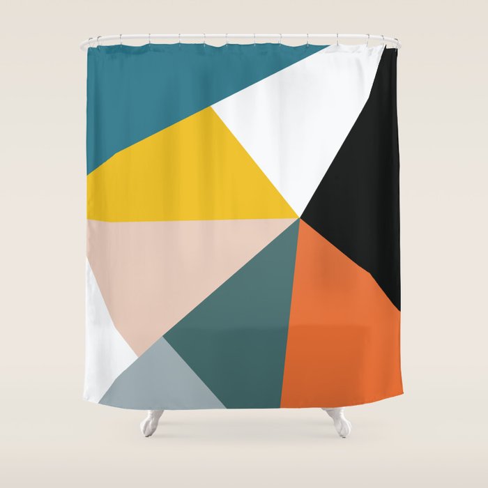 Triangles Abstract Colorful Art Shower Curtain