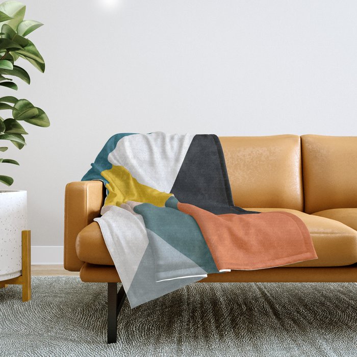 Triangles Abstract Colorful Art Throw Blanket