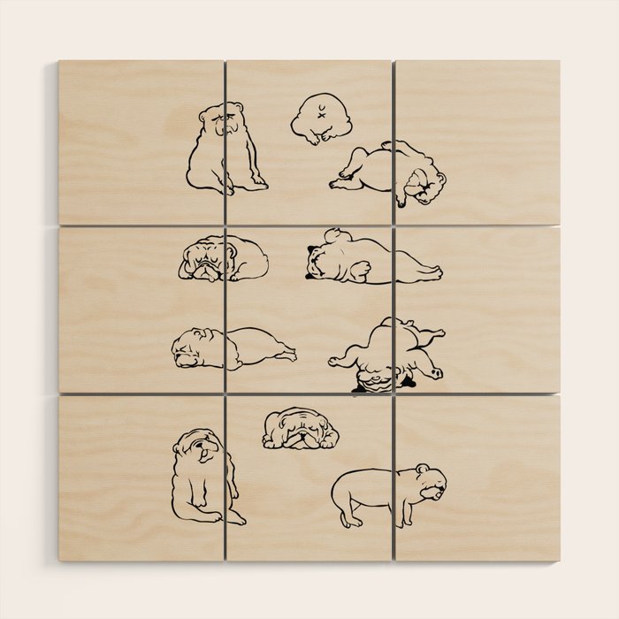 More Sleep English Bulldog Wood Wall Art