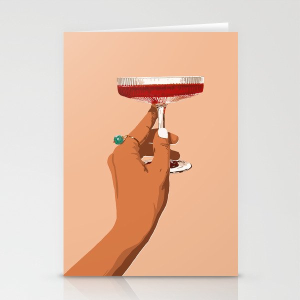 Cheers To Love, Laughter & Happily Ever After #Painting #Illustration Stationery Card