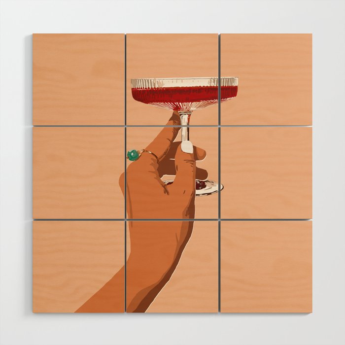 Cheers To Love, Laughter & Happily Ever After #Painting #Illustration Wood Wall Art
