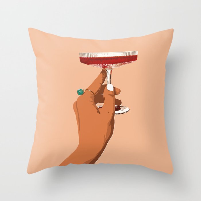 Cheers To Love, Laughter & Happily Ever After #Painting #Illustration Throw Pillow