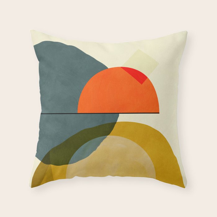 Mid Century Geometric Modern Painting Abstract Ii Throw Pillow
