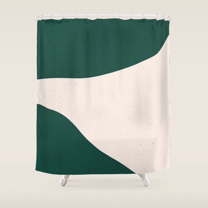 Emerald Green Abstract Art Shower Curtain