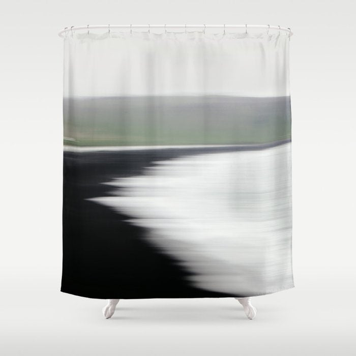 Ocean Waves In Iceland - Abstract Landscape Photography Shower Curtain