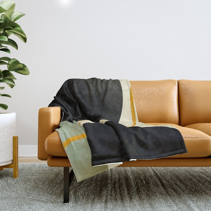 Shapes Organic Mid Century Modern Throw Blanket