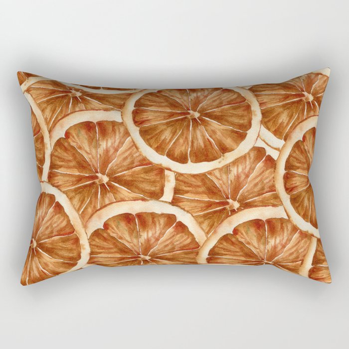 Watercolor, Festive Oranges Rectangular Pillow
