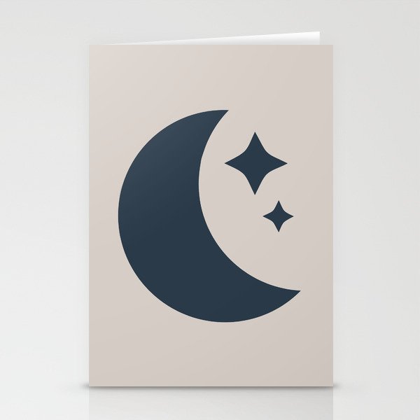 Moon & Stars - Dark Blue Stationery Card