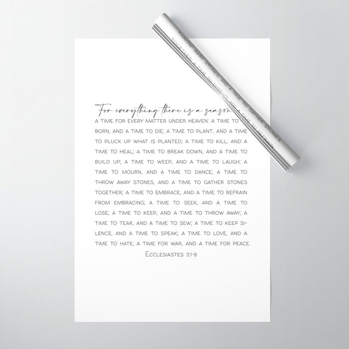 For Everything There Is A Season, Ecclesiastes 3:1-8 Wrapping Paper