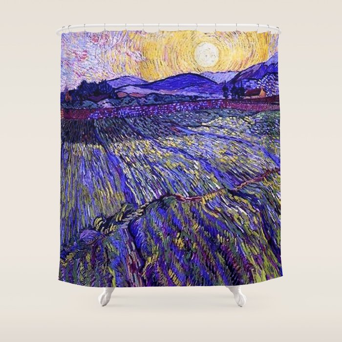 Lavender Fields With Rising Sun By Vincent Van Gogh Shower Curtain